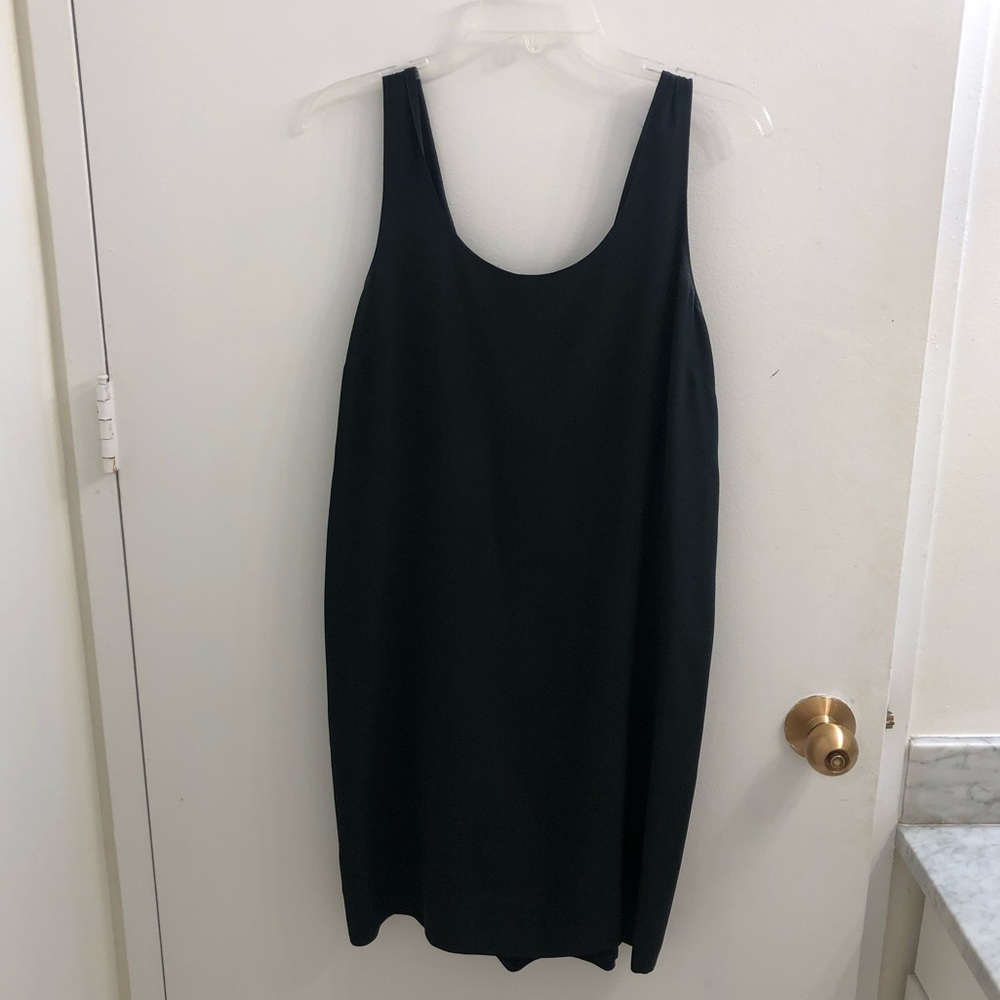 Madewell 100% Silk Black Shift with Back Tie